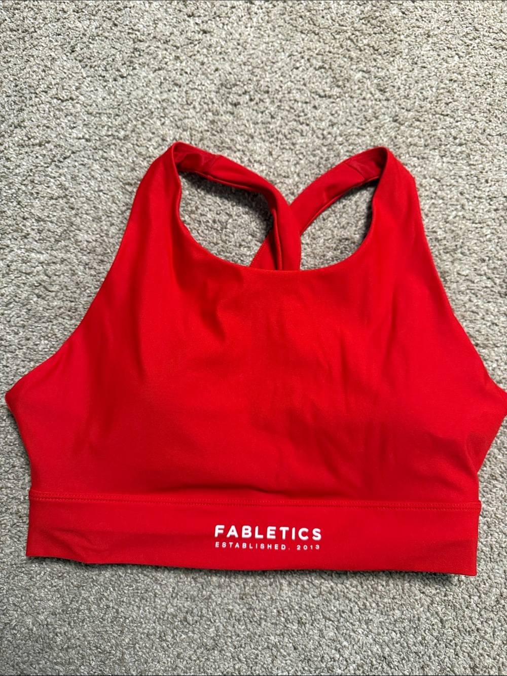 Fabletics No-Bounce High Impact Sports Bra — Heated Red